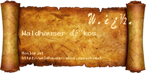 Waldhauser Ákos névjegykártya