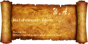 Waldhauser Ákos névjegykártya