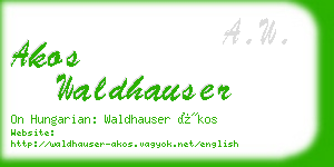 akos waldhauser business card